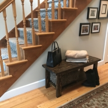 Entryway bench in hallway